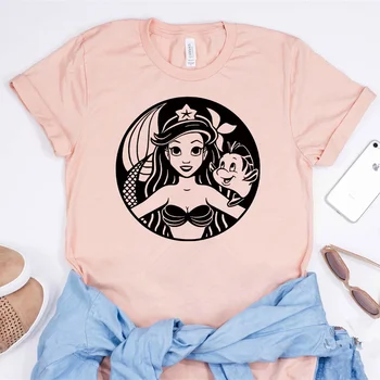 Тениска с русалочкой, сладко момиче и тениска с изображение на писия, прическа Динглхоппера Не ми пука Ризи с русалочкой